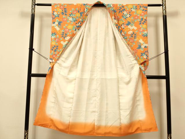 平和屋着物[]七五三　女の子　祝着　袋帯セット　椿　桔梗　金彩　逸品　DAAR6492ma