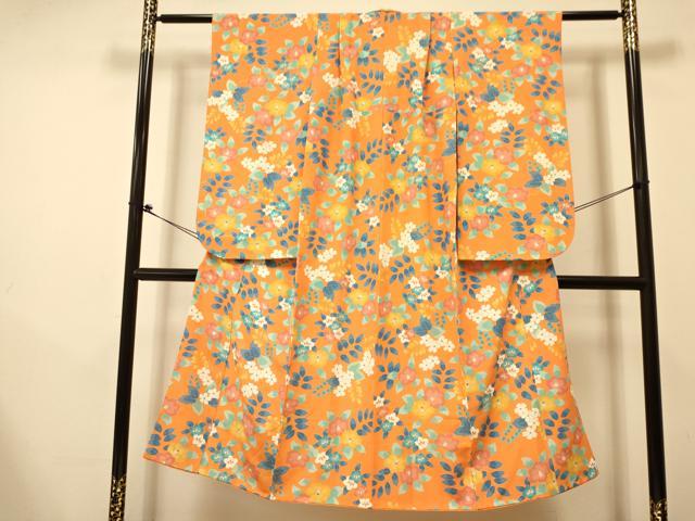 平和屋着物[]七五三　女の子　祝着　袋帯セット　椿　桔梗　金彩　逸品　DAAR6492ma