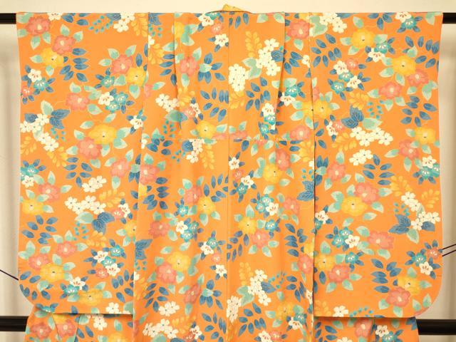 平和屋着物[]七五三　女の子　祝着　袋帯セット　椿　桔梗　金彩　逸品　DAAR6492ma
