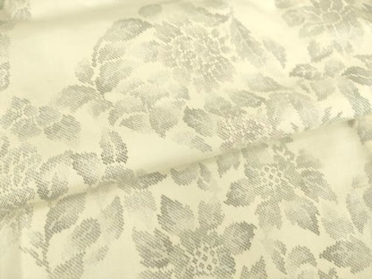 平和屋着物▽本場大島紬 白大島 9マルキ 単衣 草花文 正絹 逸品 DAAS0935az