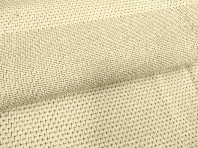 平和屋着物▽本塩沢 単衣 横段文 110亀甲 正絹 逸品 DAAS0943az