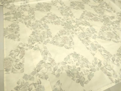平和屋着物▽本場大島紬 白大島 9マルキ 単衣 草花文 正絹 逸品 DAAS0935az