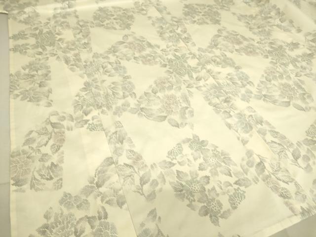 平和屋着物▽本場大島紬 白大島 9マルキ 単衣 草花文 正絹 逸品 DAAS0935az