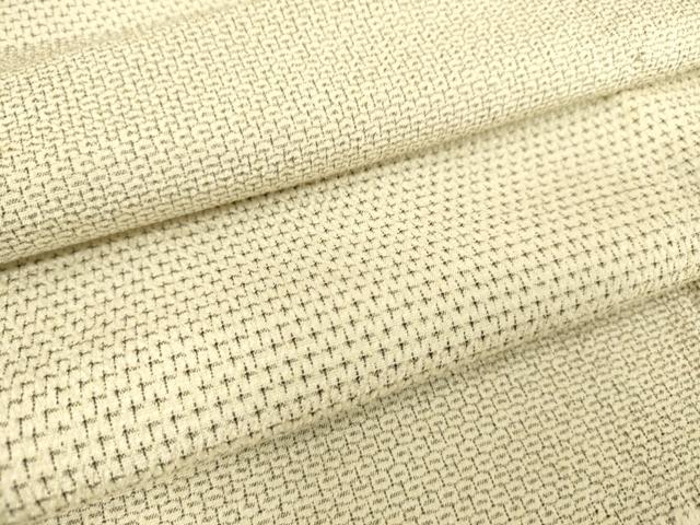 平和屋着物▽本塩沢 単衣 横段文 110亀甲 正絹 逸品 DAAS0943az