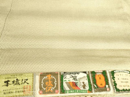 平和屋着物▽本塩沢 単衣 蚊絣 星野謹製 証紙付き 正絹 逸品 DAAS0955az