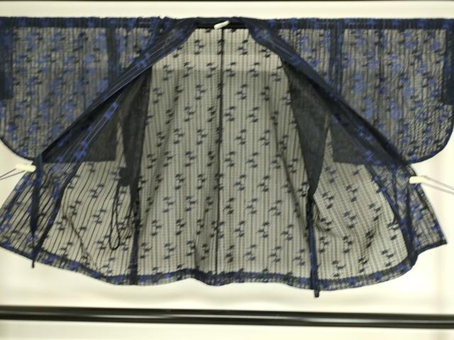平和屋着物▽道中着　スリーシーズン　春夏秋　塵除け　霞文　黒地　DAAS0962az