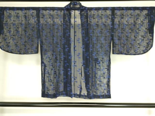 平和屋着物▽道中着　スリーシーズン　春夏秋　塵除け　霞文　黒地　DAAS0962az