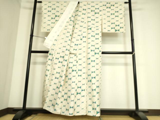 平和屋着物▽上質な紬 単衣 舞蝶文 正絹 逸品 DAAS0967az