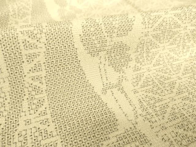 平和屋着物▽本塩沢 単衣 立涌麻の葉文 110亀甲 さが美扱い 正絹 逸品 DAAS0978az
