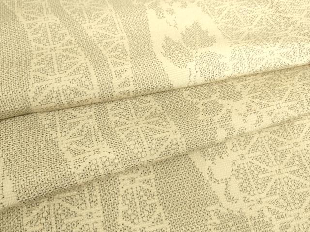 平和屋着物▽本塩沢 単衣 立涌麻の葉文 110亀甲 さが美扱い 正絹 逸品 DAAS0978az