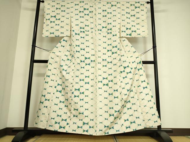 平和屋着物▽上質な紬 単衣 舞蝶文 正絹 逸品 DAAS0967az