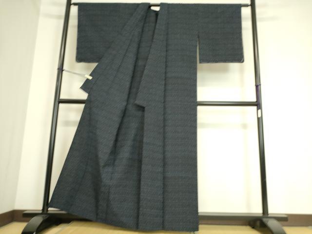平和屋着物▽結城紬　単衣　菱花文　正絹　逸品　DAAS0995az