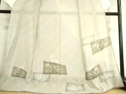 平和屋着物▽訪問着 無双 紗袷 紗×紗 色紙花文 正絹 逸品 DAAT9008az