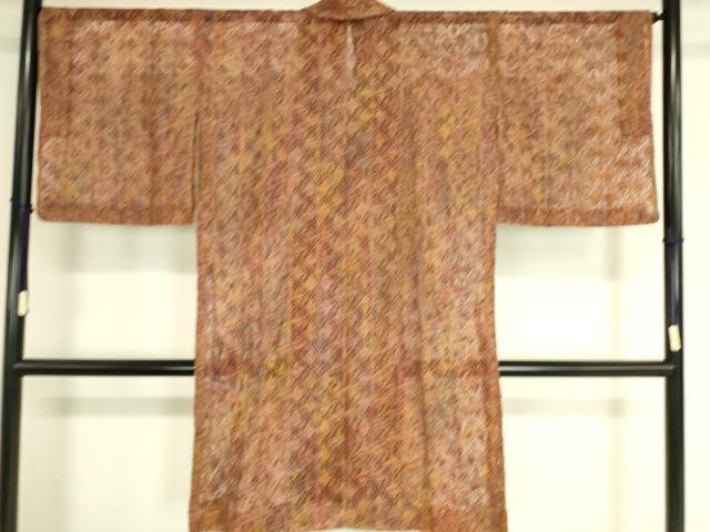平和屋着物▽道中着　スリーシーズン　春夏秋　塵除け　リボン織　花間道　ロング丈　正絹　逸品　DAAT9015az