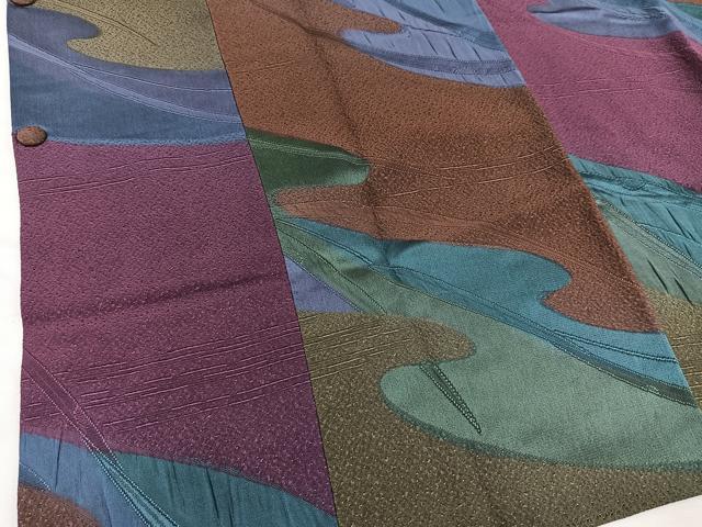 平和屋着物∞道行コート　エ霞文　正絹　逸品　BAAT8925gt
