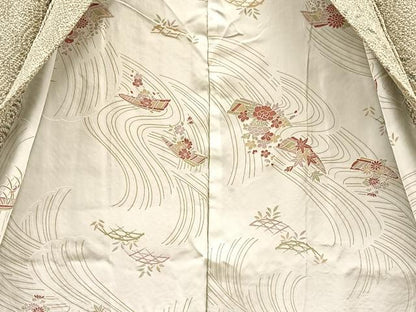 平和屋着物＃名門　藤娘きぬたや・総絞り　羽織　吉祥草花文　正絹　逸品　未使用　BAAT8997gt