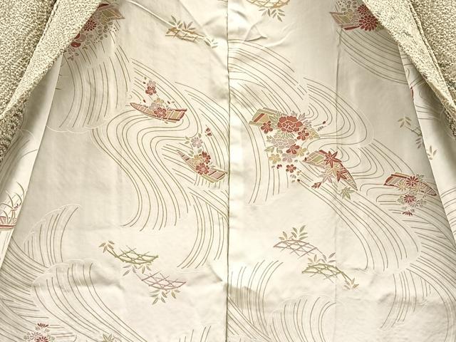平和屋着物＃名門　藤娘きぬたや・総絞り　羽織　吉祥草花文　正絹　逸品　未使用　BAAT8997gt