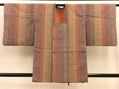 平和屋着物▽道行コート スリーシーズン 春夏秋 塵除け 組織り 正絹 逸品 BAAT9245gt