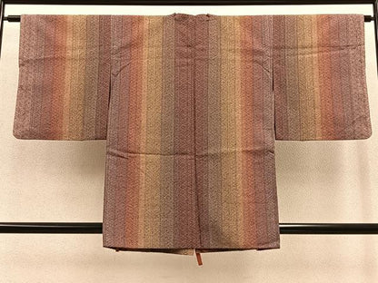 平和屋着物▽道行コート スリーシーズン 春夏秋 塵除け 組織り 正絹 逸品 BAAT9245gt