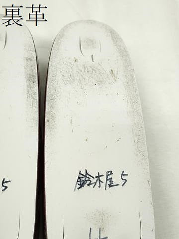 平和屋着物●和装小物　和装バッグ・草履セット　エナメル　臙脂色×黒　草履サイズ：ＬＬ　逸品　CAAS9880ju