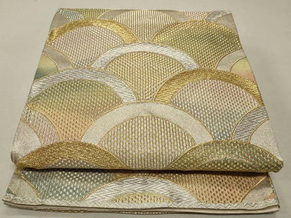 平和屋着物◎六通柄袋帯 青海波 金銀糸 正絹 逸品 CAAS4302qe