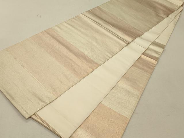 平和屋着物◎六通柄袋帯　横段文　金糸　正絹　逸品　CAAS4312qe