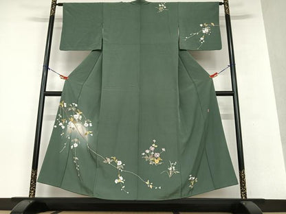 平和屋着物●訪問着 友禅 作家物 枝花文 暈し染め 正絹 逸品 AAAW9066zg