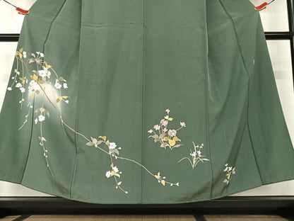 平和屋着物●訪問着 友禅 作家物 枝花文 暈し染め 正絹 逸品 AAAW9066zg
