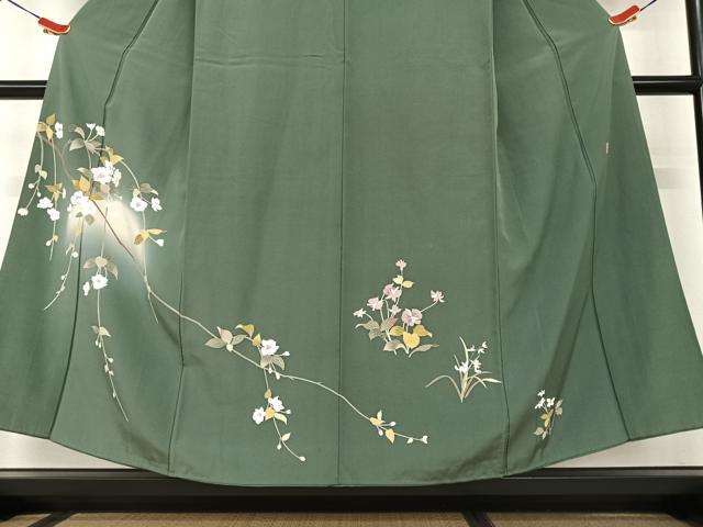 平和屋着物●訪問着 友禅 作家物 枝花文 暈し染め 正絹 逸品 AAAW9066zg