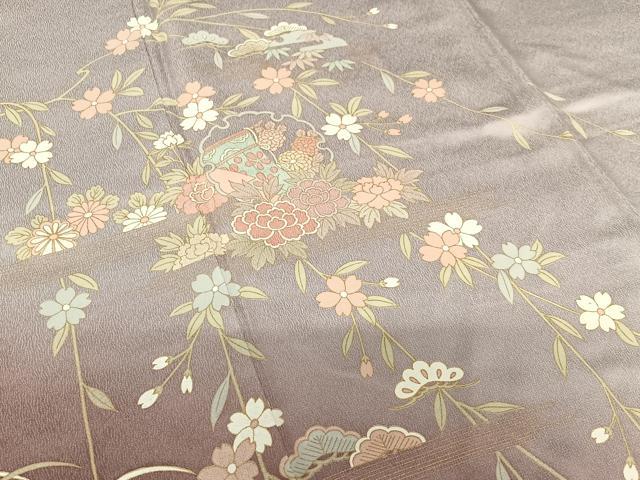 平和屋着物●訪問着 流水雪輪花文 暈し染め 金彩 正絹 逸品 AAAW9070zg