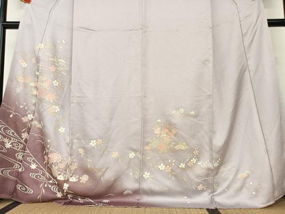平和屋着物●訪問着 流水雪輪花文 暈し染め 金彩 正絹 逸品 AAAW9070zg
