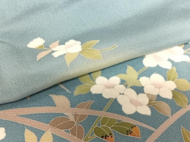 平和屋着物●訪問着　友禅　作家物　枝花文　暈し染め　正絹　逸品　AAAW9082zg