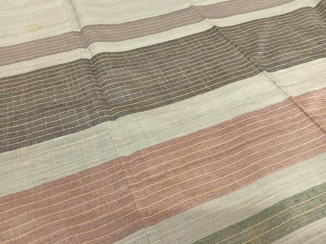 平和屋着物●上質な紬 訪問着 横段文 正絹 逸品 AAAW9084zg