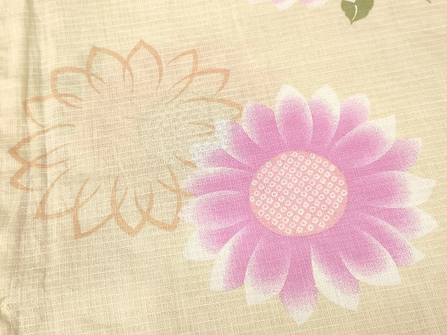 平和屋本店■浴衣 まとめて 3点 菊 花柄 綿紅梅 など 着用可能多数 ppp2153 km