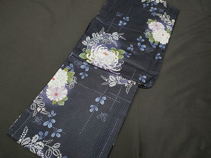 平和屋本店■浴衣 まとめて 3点 菊 花柄 綿紅梅 など 着用可能多数 ppp2153 km