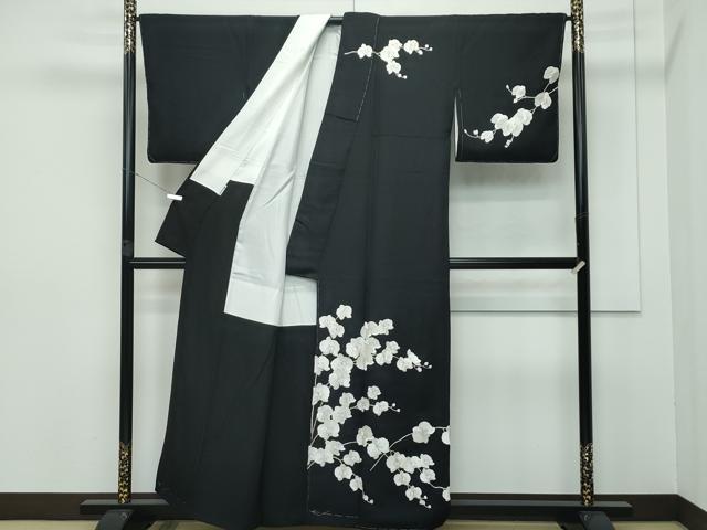 平和屋本店■極上　訪問着　総手刺繍　胡蝶蘭　黒地　金糸　逸品　CZAA2795s5