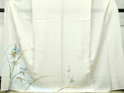 平和屋本店＊極上 夏物 訪問着 絽 草花文 暈し染め 金彩 砥粉色地 反端付き 逸品 未使用 CZAA2819s5