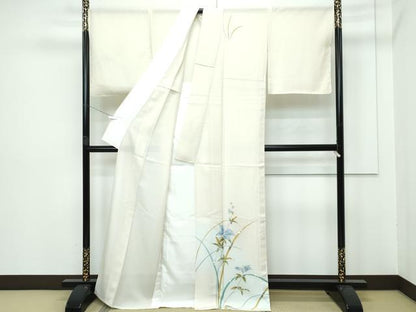 平和屋本店＊極上 夏物 訪問着 絽 草花文 暈し染め 金彩 砥粉色地 反端付き 逸品 未使用 CZAA2819s5