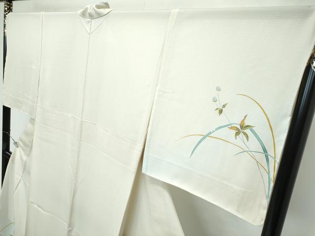 平和屋本店＊極上 夏物 訪問着 絽 草花文 暈し染め 金彩 砥粉色地 反端付き 逸品 未使用 CZAA2819s5