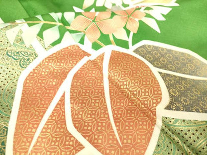 平和屋着物▽訪問着 単衣 吉祥花文 金彩 正絹 逸品 DAAT9106az