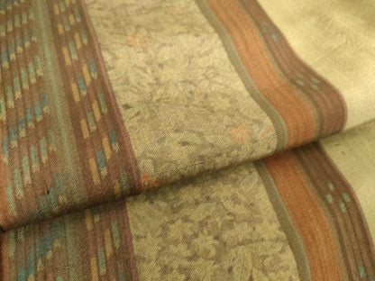 平和屋着物▽上質な小紋 単衣 紬地 花間道 正絹 逸品 DAAT9124az