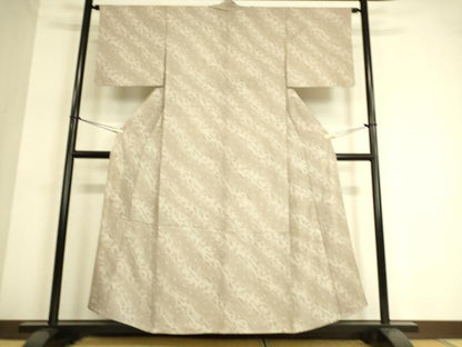 平和屋着物▽上質な小紋 単衣 草花斜線文 暈し染め 正絹 逸品 DAAT9120az