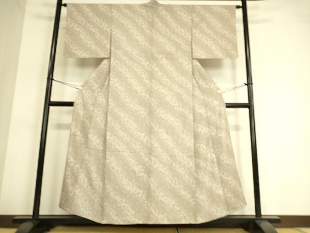 平和屋着物▽上質な小紋 単衣 草花斜線文 暈し染め 正絹 逸品 DAAT9120az