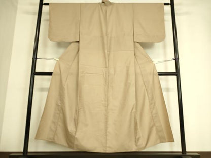 平和屋着物▽上質なお召　単衣　格子　正絹　逸品　DAAT9125az