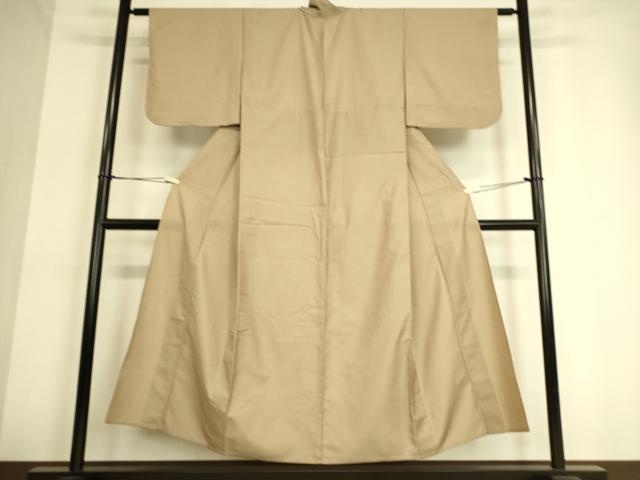 平和屋着物▽上質なお召　単衣　格子　正絹　逸品　DAAT9125az
