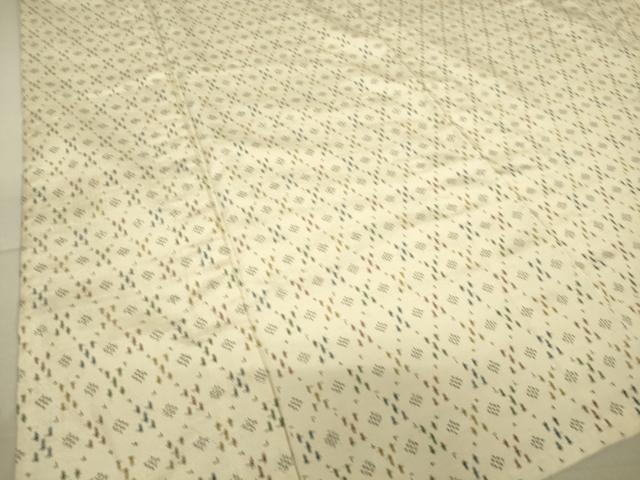 平和屋着物▽上質な紬 単衣 変わり格子 正絹 逸品 DAAT9144az