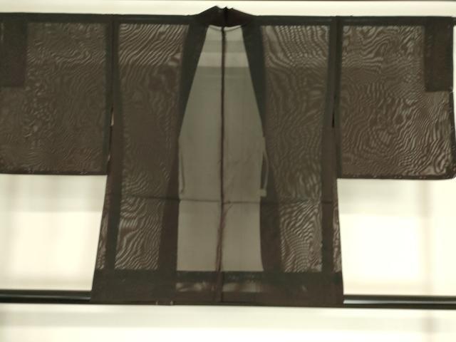 平和屋着物▽羽織 スリーシーズン 春夏秋 塵除け 紗 黒色 正絹 逸品 DAAT9157az