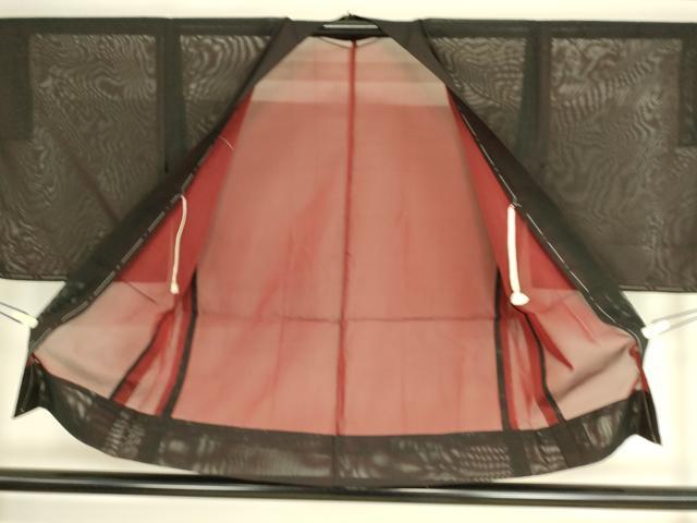 平和屋着物▽羽織 スリーシーズン 春夏秋 塵除け 紗 黒色 正絹 逸品 DAAT9157az
