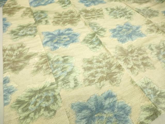平和屋着物▽上質な紬 単衣 舞花文 正絹 逸品 DAAT9189az