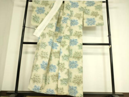 平和屋着物▽上質な紬 単衣 舞花文 正絹 逸品 DAAT9189az